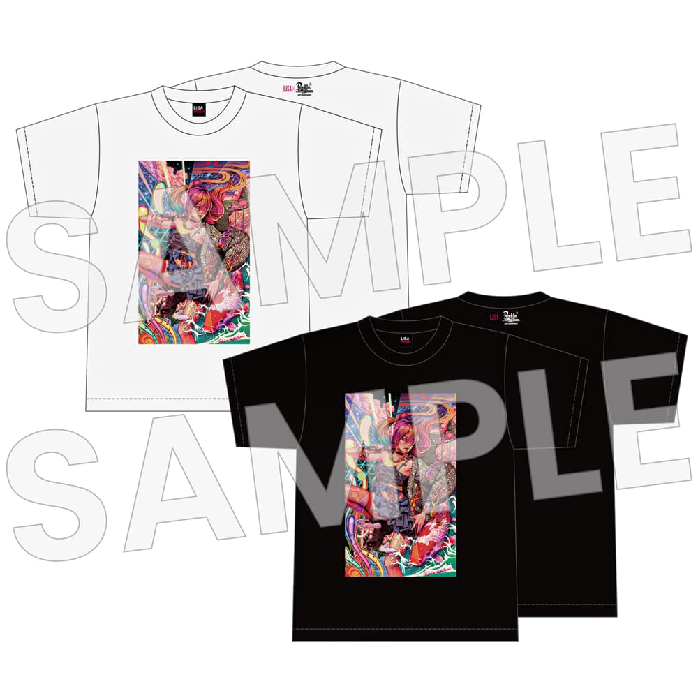 LiSA×Rockin'Jelly Bean　Tシャツ【M,L,XL/白,黒】